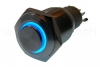 Metalltaster 16mm mit blauer Ringbeleuchtung 12V 