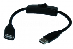 USB Verlängerugskabel Stecker/Buchse mit Schalter 