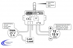 Kemo M169A Temperaturschalter Thermostat 12 V/DC 